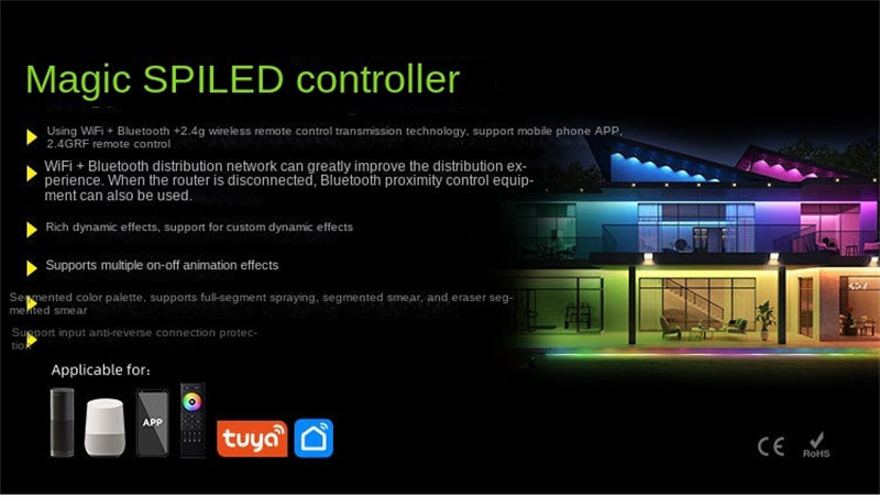 Smart RGB Bluetooth WiFi LED Controller – Voice & App Control for Dream Color LED Strip Lights