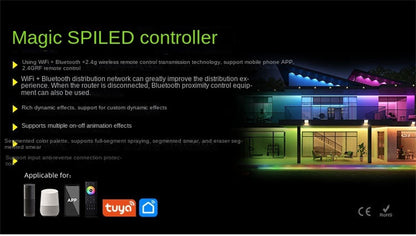 Smart RGB Bluetooth WiFi LED Controller – Voice & App Control for Dream Color LED Strip Lights