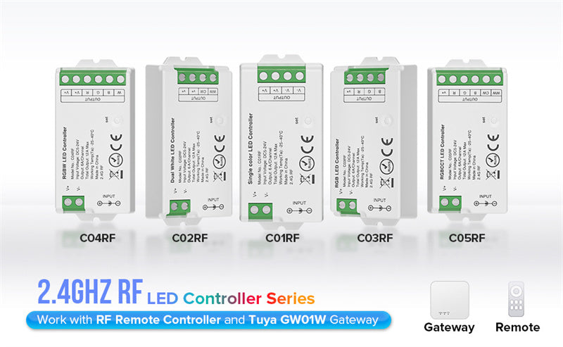 2.4G Wireless LED Dimmer Controller RGB/RGBWC Smart Group Control Touch Panel for Colorful LED Strip Lights