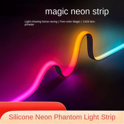 15mm 5-in-1 RGB+CCT Neon LED Strip Light – Flowing, Chasing, and Color-Tunable Magic 🌈