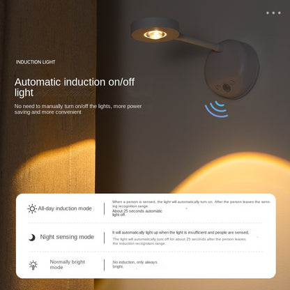 New Wireless Rechargeable LED Wall Spotlight Smart Motion Sensor, Remote Control, Picture Lighting for Indoor Use, No Wiring Needed