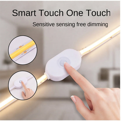 5V USB COB LED Strip Light with Touch Switch,Flexible Cabinet Light