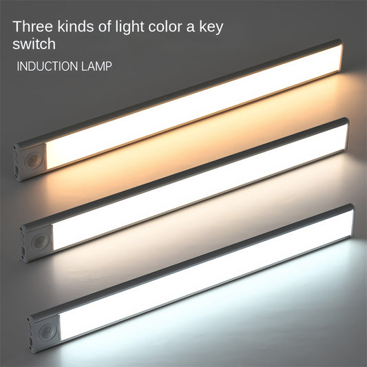 Ultra-Thin Rechargeable Motion Sensor LED Light Strip – Magnetic & Self-Adhesive Cabinet Light for Closet, Wardrobe, Kitchen, Wine Cabinet