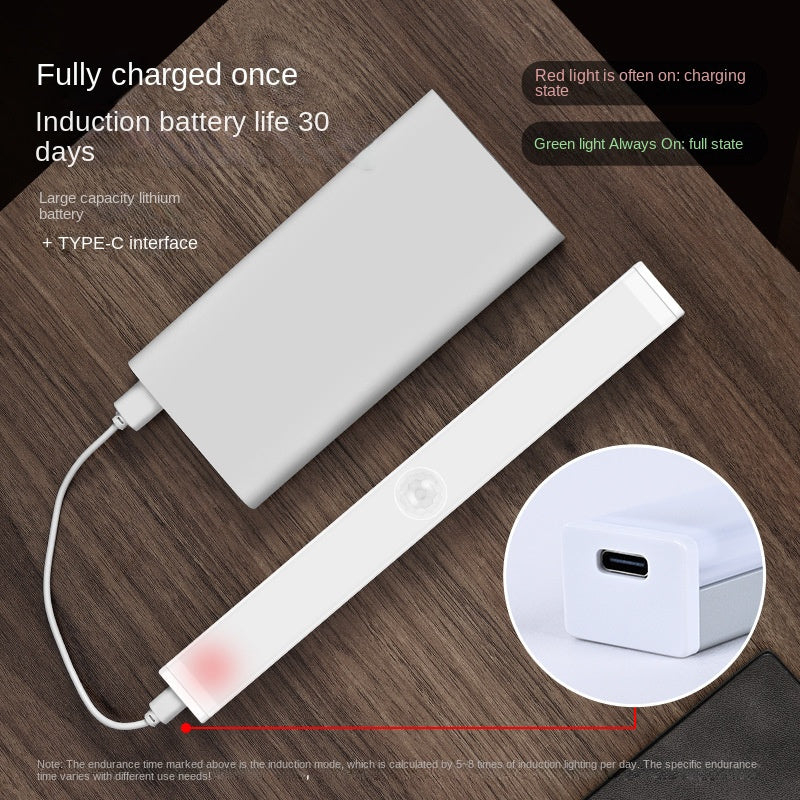 Smart Motion-Sensing LED Rechargeable Strip Light - Wireless Magnetic Adhesive Cabinet Wardrobe Lighting Bar
