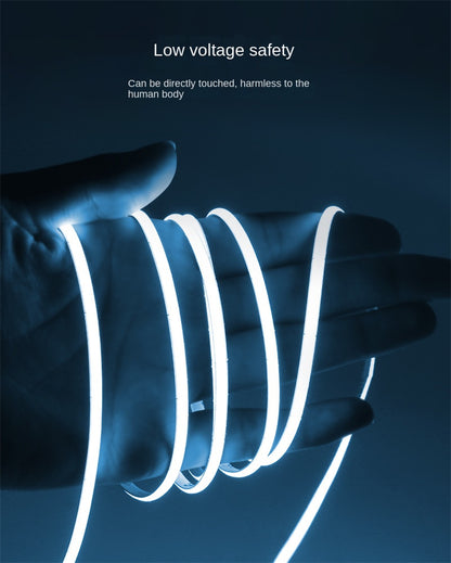 4mm Ultra-Narrow COB LED Strip – 15000K Cool Glow, Flicker-Free, Flexible Ambient Light