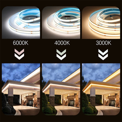 COB LED Strip Light – RGB Color-Chasing Waterfall Effects