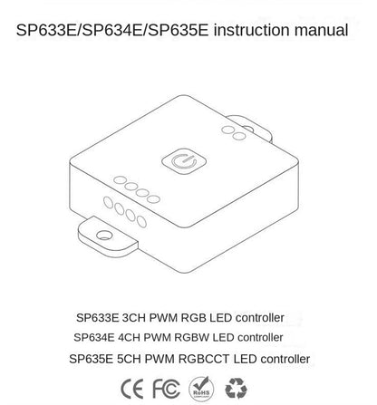 Smart Bluetooth RGB LED Controller – App-Controlled RGB Light Strip Dimmer for 5V/12V/24V