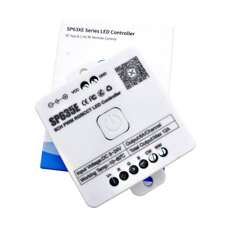 Smart Bluetooth RGB LED Controller – App-Controlled RGB Light Strip Dimmer for 5V/12V/24V