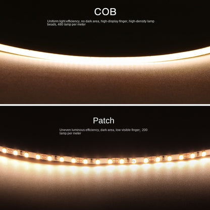 2.7mm COB LED Strip – Ultra-Slim, Soft White, 480 LEDs/m, Flicker-Free Accent Light  🔦 Perfect for fine detail lighting, compact designs, and smooth ambient glow