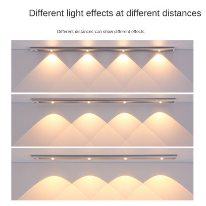 Ultra-Thin Smart Motion Sensor LED Light Strip Rechargeable Self-Adhesive Cat-Eye Lighting for Wine Cabinets&Wardrobes