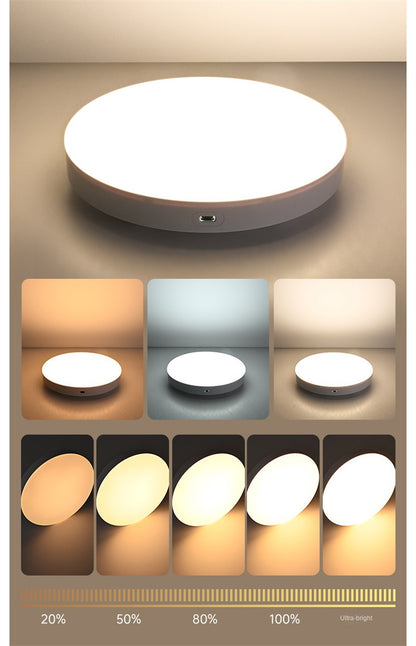 Rechargeable Wireless LED Ceiling Light with Radar Motion Sensor and Remote Control