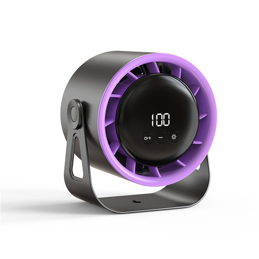 Smart 100-Speed Rechargeable Desk Fan 6" Turbo Circulator with Night Light & LED Display