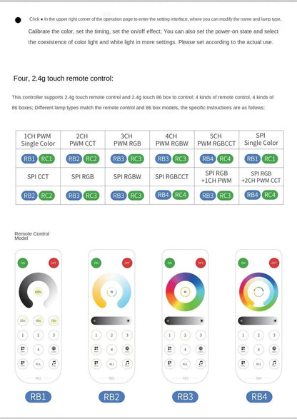 Bluetooth Music LED Controller – 5-in-1 RGB/RGBW LED Dimmer with PWM & SPI, Smart App Control for Colorful Light Strips