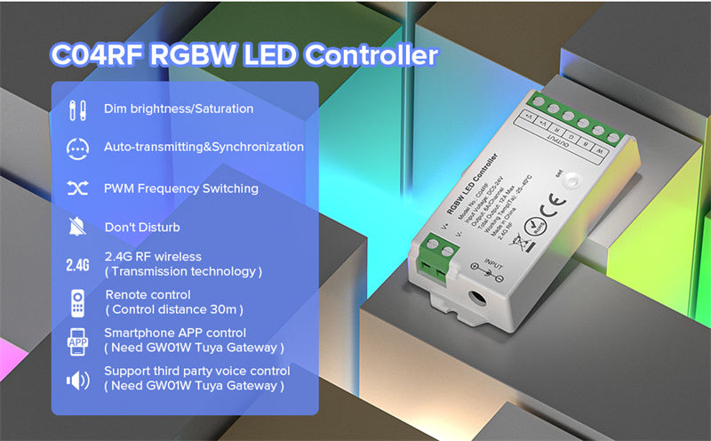 2.4G Wireless LED Dimmer Controller RGB/RGBWC Smart Group Control Touch Panel for Colorful LED Strip Lights