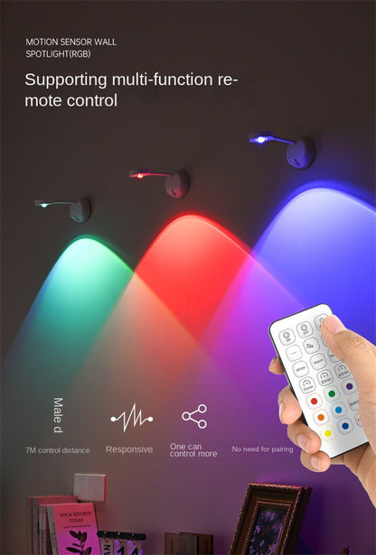 Smart Wireless RGB Wall Sconce – Rechargeable Motion Sensor Spotlight & Picture Light