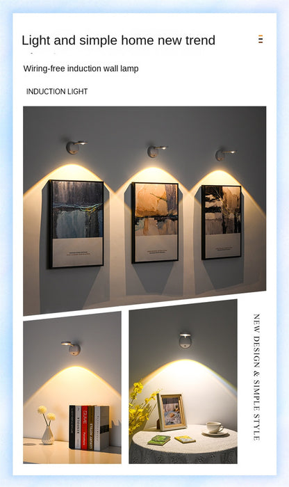 New Wireless Rechargeable LED Wall Spotlight Smart Motion Sensor, Remote Control, Picture Lighting for Indoor Use, No Wiring Needed