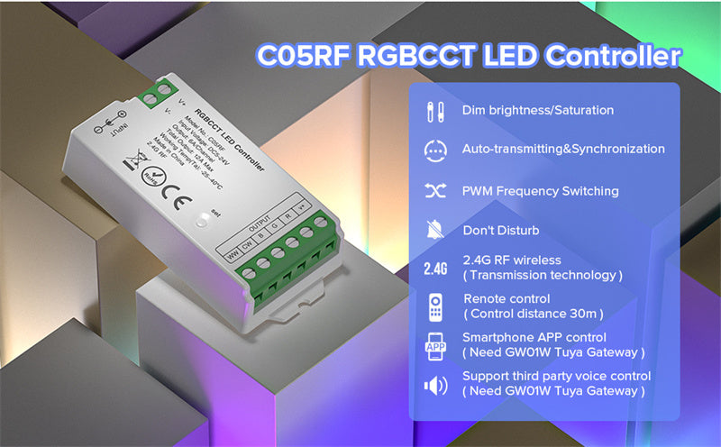 2.4G Wireless LED Dimmer Controller RGB/RGBWC Smart Group Control Touch Panel for Colorful LED Strip Lights