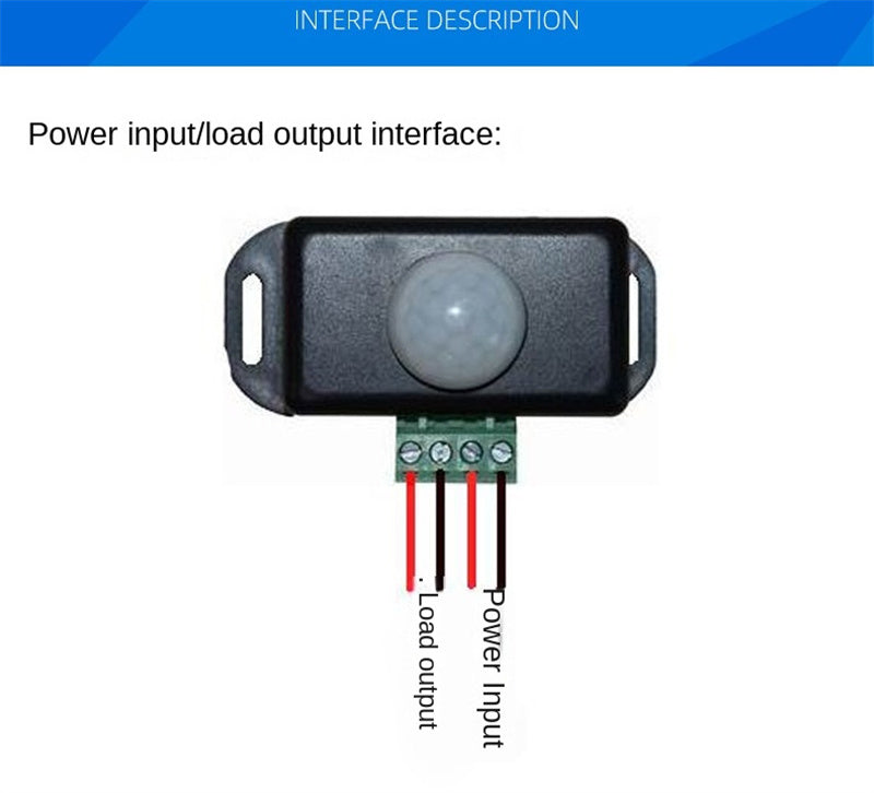 LED Motion Sensor Switch Controller – Infrared PIR Sensor for 12V/24V LED Strip Lights and Lamps
