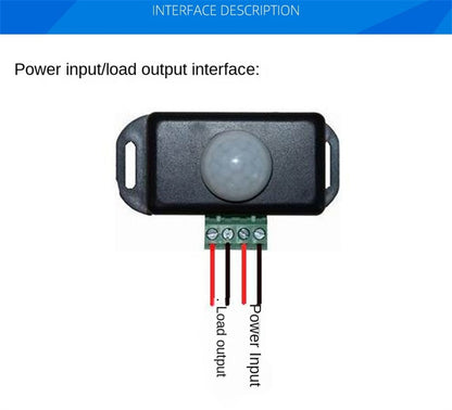 LED Motion Sensor Switch Controller – Infrared PIR Sensor for 12V/24V LED Strip Lights and Lamps