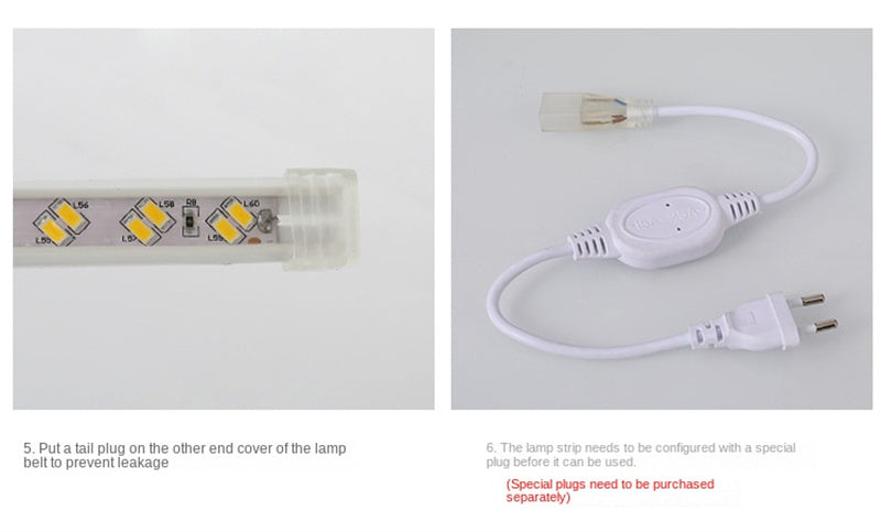 Flexible Waterproof Outdoor LED Strip Lights High Brightness COB Dual-Row RGB Multicolor & 3-Color Modes, IP65 for Camping, Garden, Patio, and Outdoor Decor