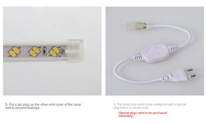 Flexible Waterproof Outdoor LED Strip Lights High Brightness COB Dual-Row RGB Multicolor & 3-Color Modes, IP65 for Camping, Garden, Patio, and Outdoor Decor