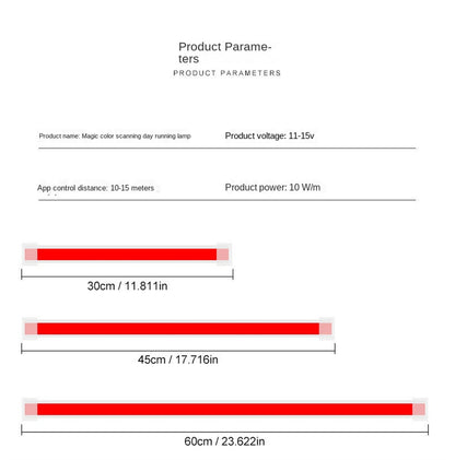 RGB Dynamic Flow Car LED Light Strip – Smart APP-Controlled Turn Signal & Ambient Lighting
