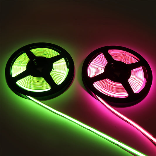 RGB COB LED Strip – 8mm Width, 12V/24V Low Voltage, Flicker-Free for Home Ambient Decor 🌈 Color your world – smooth, soft, and smart lighting made easy.