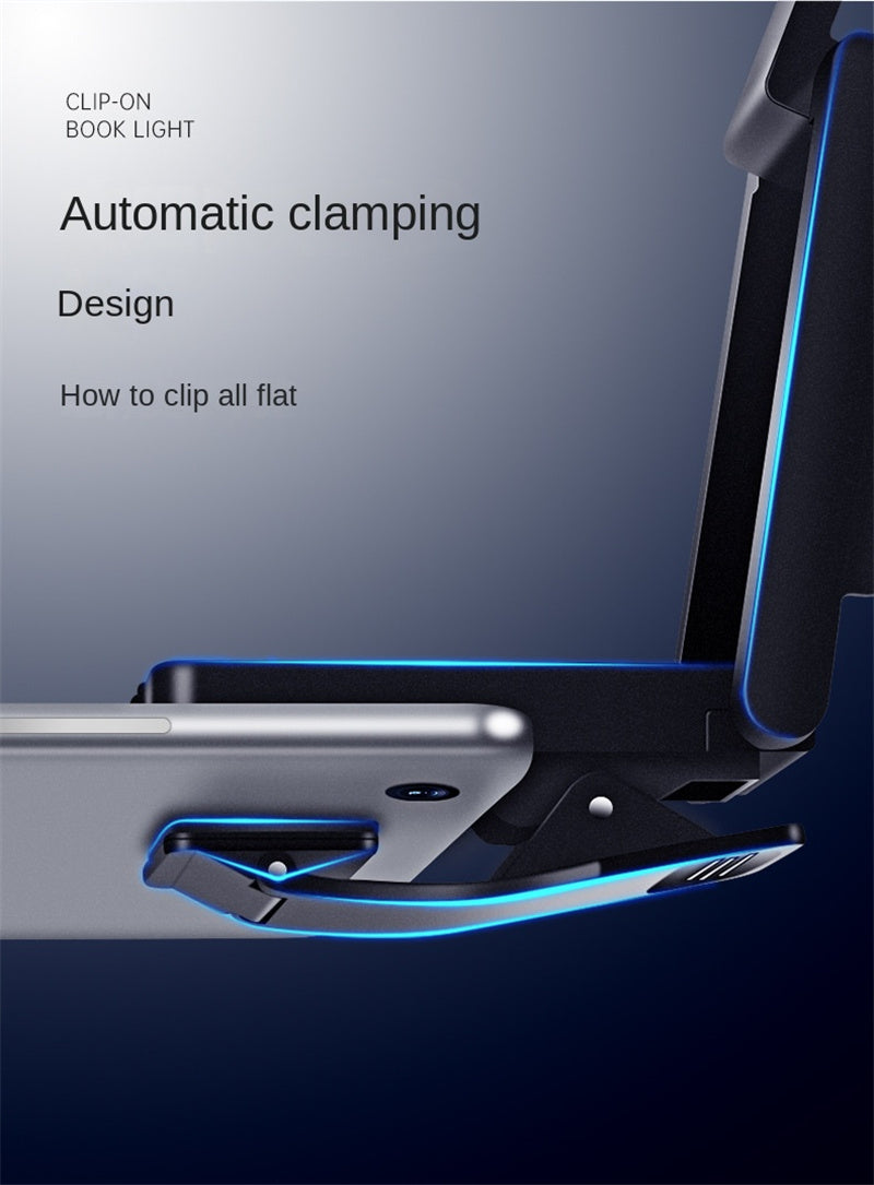 Mini Rechargeable Clip-on Book Light – Foldable Eye-Care LED Reading Lamp for Night Readers