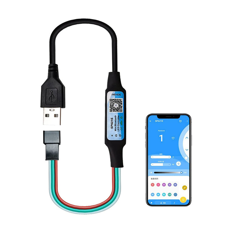 Mini Bluetooth LED Controller – RGBIC Music Sync & APP Control for Addressable LED Strip Lights