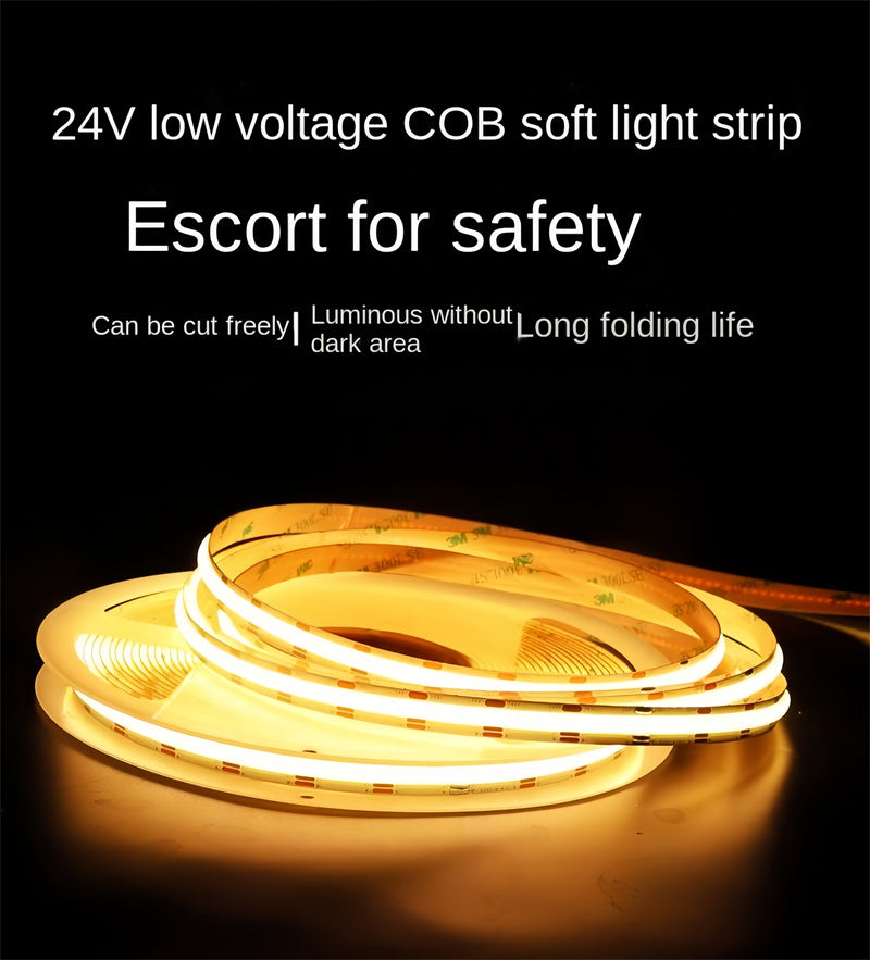 COB LED Strip Light – RGB Color-Chasing Waterfall Effects