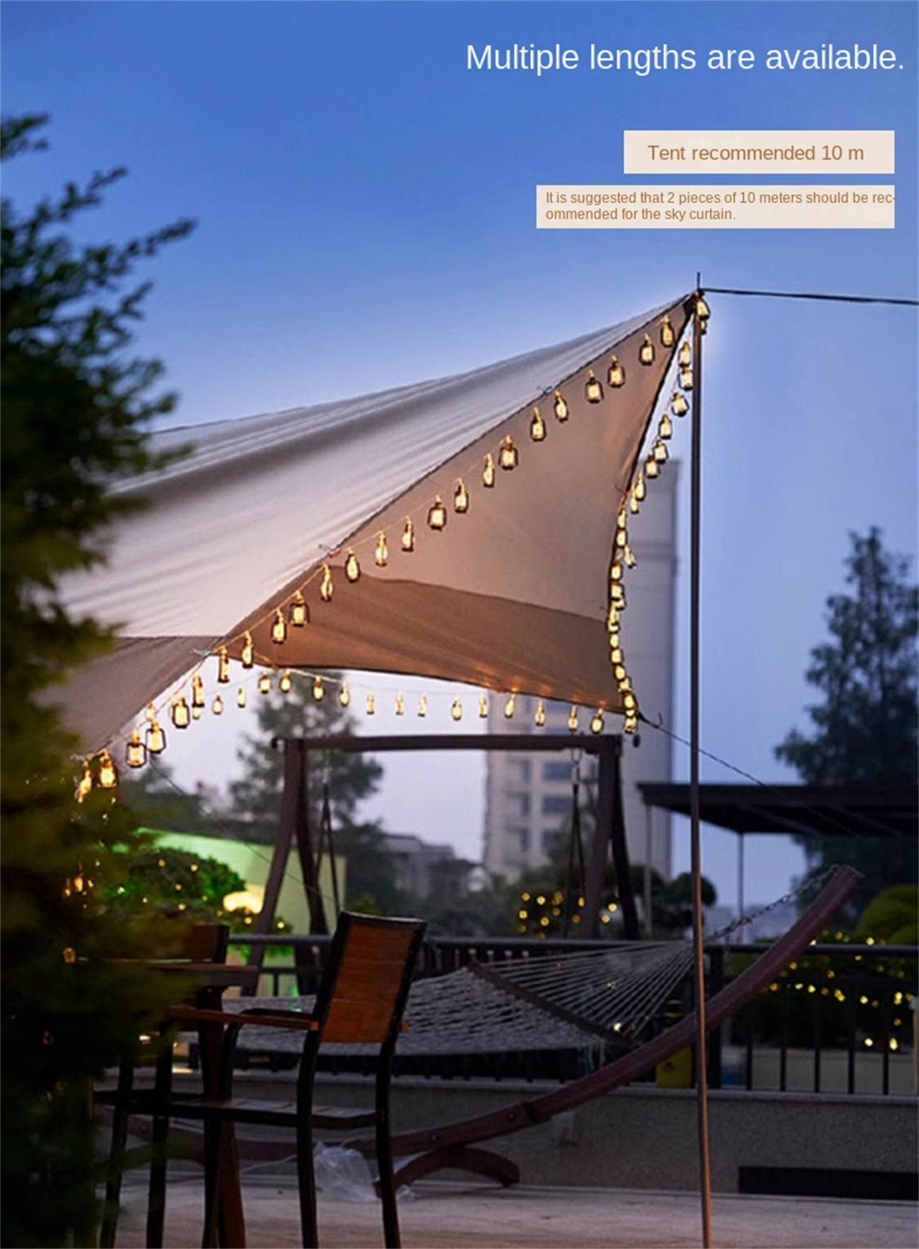 Outdoor Camping Atmosphere LED Kerosene Light String Tent Canopy Decoration Layout Camping Light Stall Camping Small Color Light