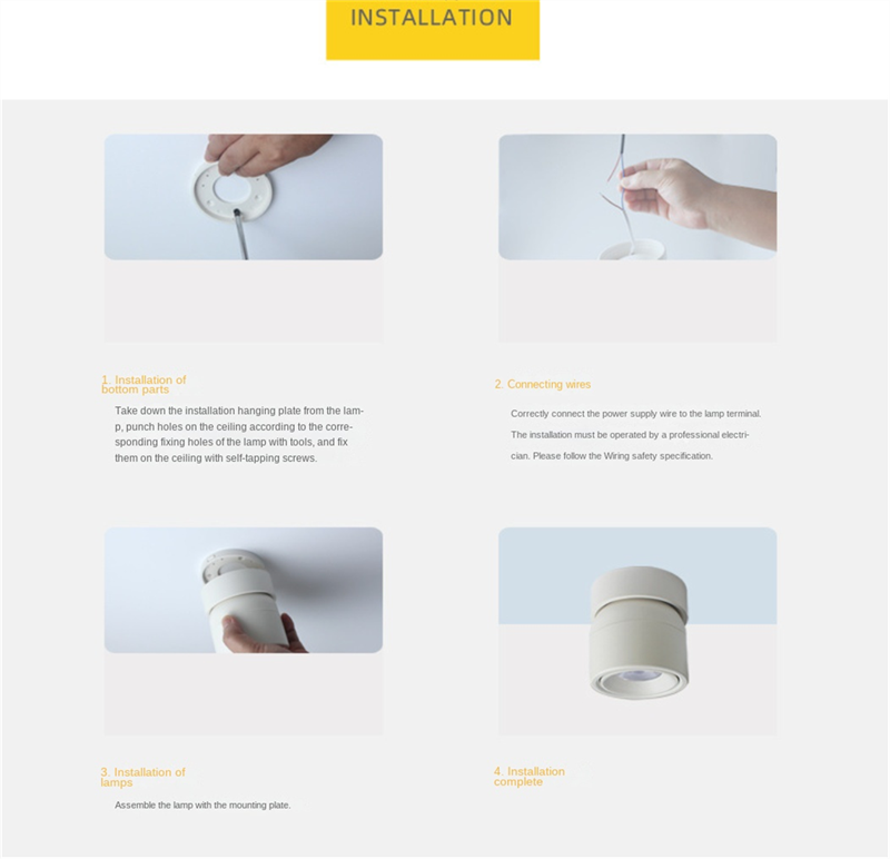 Surface-Mounted LED Spotlight · 360° Rotatable · No-Cut Installation · Anti-Glare Cylinder Ceiling Light for TV Wall, Bedroom, Wall Art & No-Main-Light Design