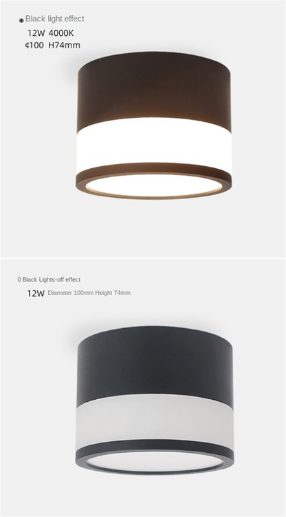 Side-Emitting Surface-Mounted LED Downlight · No-Cut Installation · 3-Color Switchable (Warm/Neutral/Cool) · 5W/7W/12W · Hallway, Bedroom, Living Room