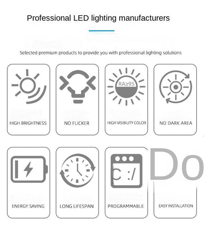 COB LED Strip Light – RGB Color-Chasing Waterfall Effects