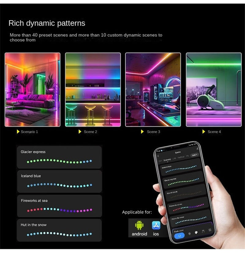 Smart RGB Bluetooth WiFi LED Controller – Voice & App Control for Dream Color LED Strip Lights