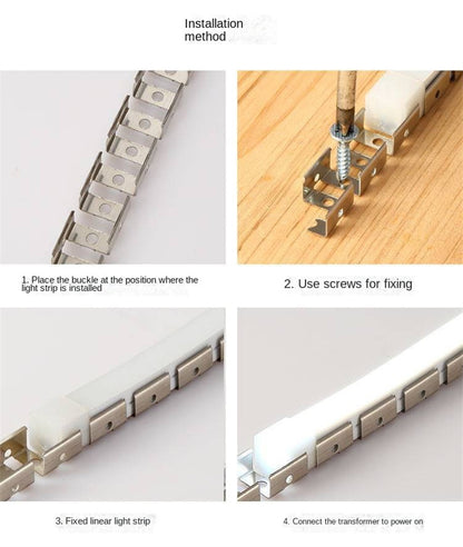 Flexible 202 Stainless Steel LED Neon Strip Mounting Track – Bendable Skeleton Framework for Flat Silicone Neon Lights