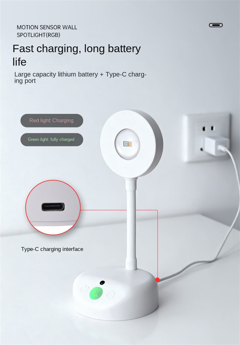 Smart Wireless RGB Wall Sconce – Rechargeable Motion Sensor Spotlight & Picture Light