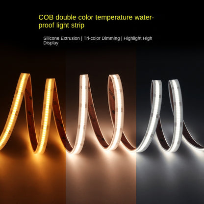 10mm Waterproof CCT COB LED Strip – Outdoor Safe, Flame-Retardant Ambient Lighting