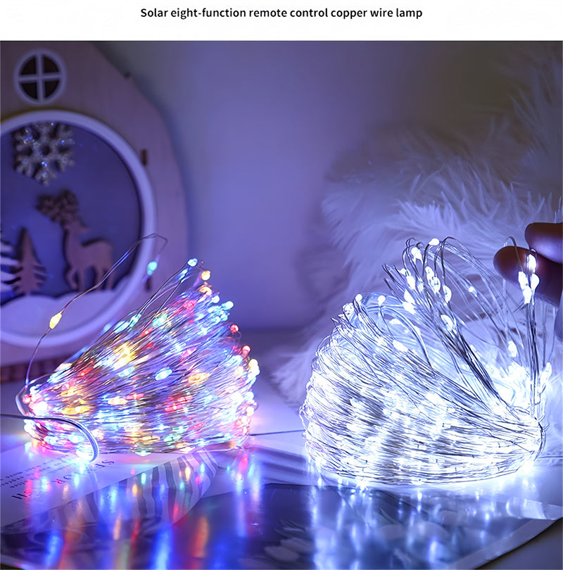 Solar LED Copper Wire String Lights – Waterproof Outdoor Fairy Lights for Garden, Patio & Christmas Decoration