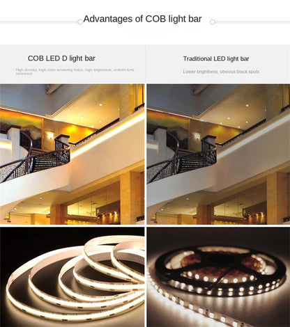 8mm Continuous COB LED Strip – High CRI, Flicker-Free, Ultra Bright & Flexible Linear Light 🌟 Professional-grade lighting in a slim, seamless, and easy-to-install form.