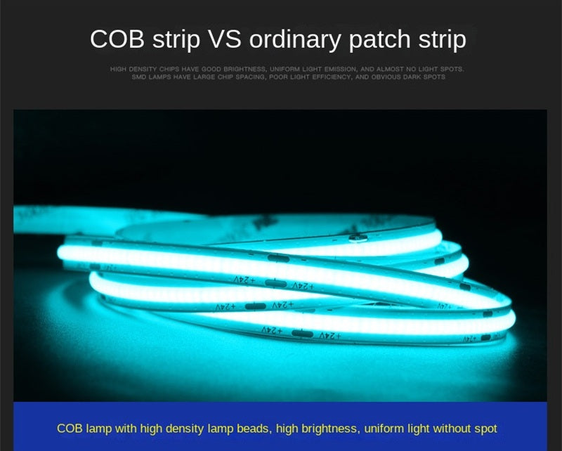 Custom RGB COB LED Strip – 8mm Flexible Indoor Light