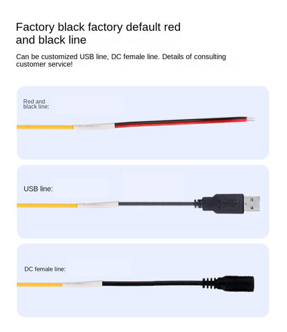 Ultra Slim RGB COB LED Strip Light – 2.7mm Width, 3.7V Super Bright Adhesive Light Strip, High CRI Ambient Lighting for DIY Decor