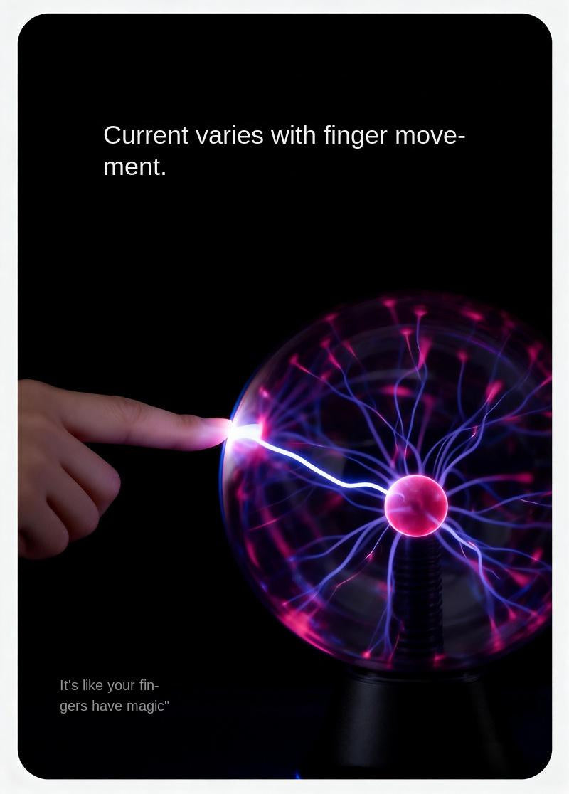 Interactive Plasma Ball Lamp – Touch & Sound Activated Magic Lightning Sphere – STEM Science Novelty Light