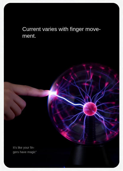 Interactive Plasma Ball Lamp – Touch & Sound Activated Magic Lightning Sphere – STEM Science Novelty Light