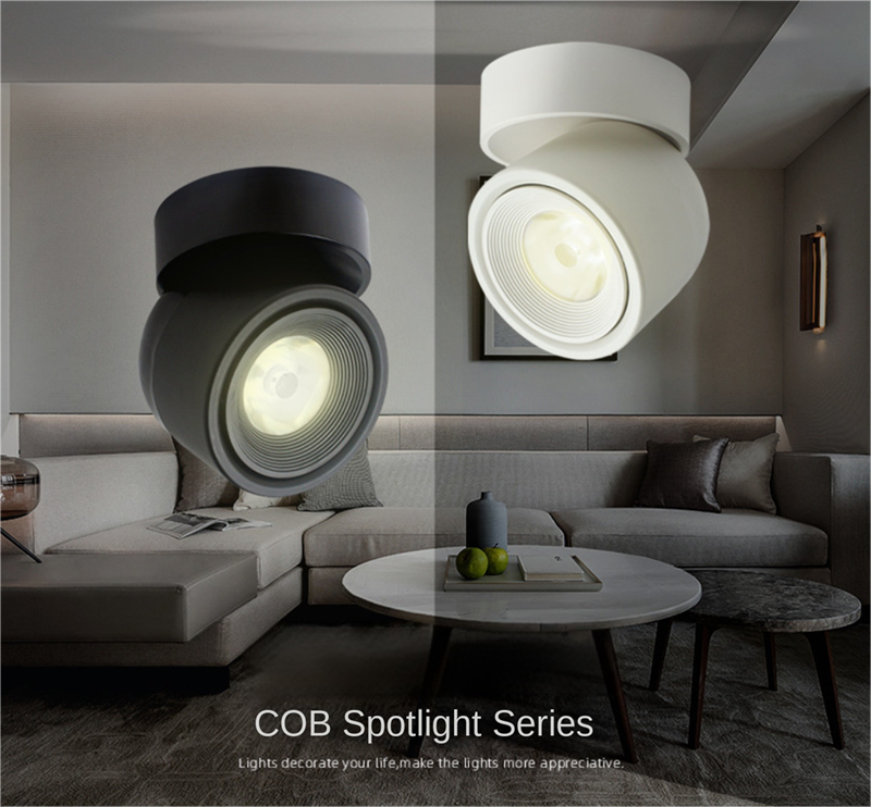 Surface-Mounted LED Spotlight · 360° Rotatable · No-Cut Installation · Anti-Glare Cylinder Ceiling Light for TV Wall, Bedroom, Wall Art & No-Main-Light Design