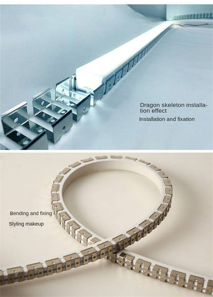 Flexible 202 Stainless Steel LED Neon Strip Mounting Track – Bendable Skeleton Framework for Flat Silicone Neon Lights