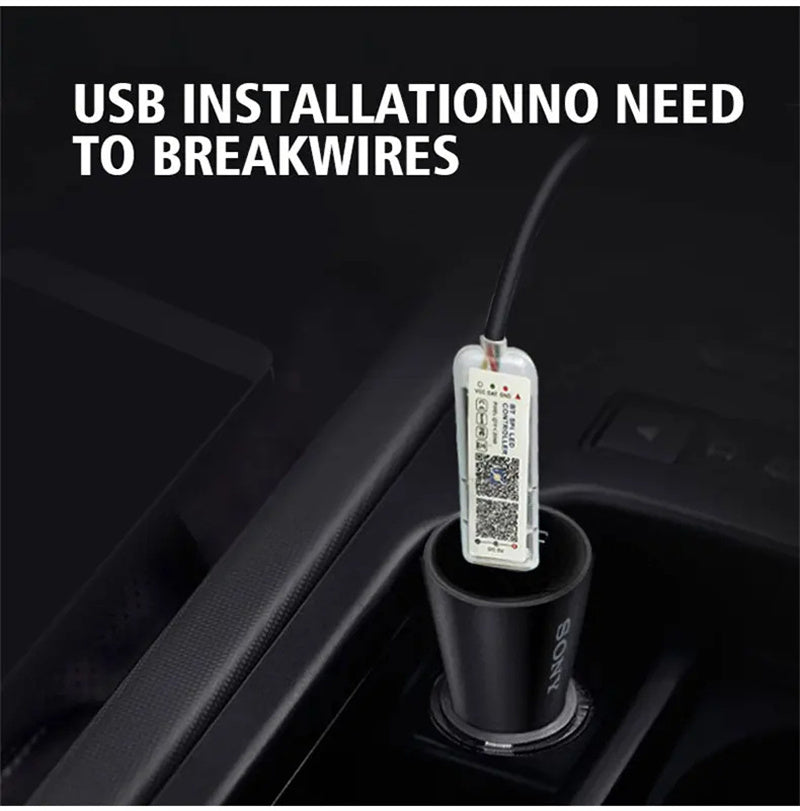 Wireless Acrylic Symphony Ambient Light Kit - 64-Color Wrap-Around Interior Lighting, App Control & Sync Footwell Lights