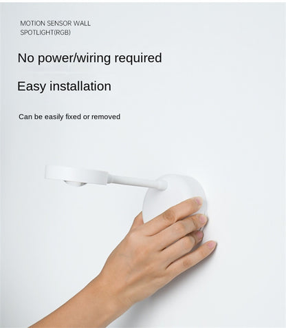 Smart Wireless RGB Wall Sconce – Rechargeable Motion Sensor Spotlight & Picture Light