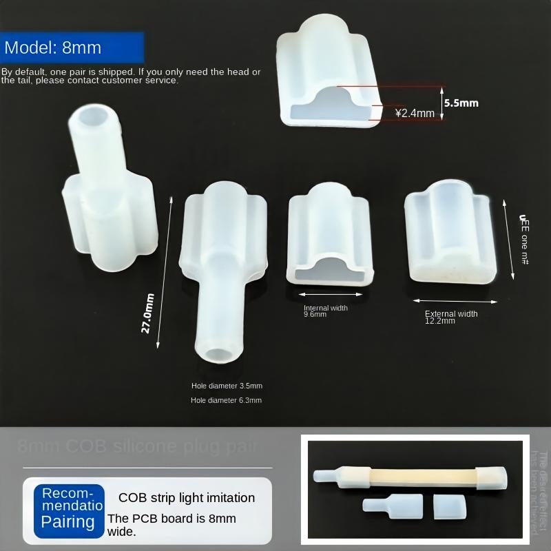 Silicone LED Strip Light End Caps – Waterproof Neon Strip End Plugs