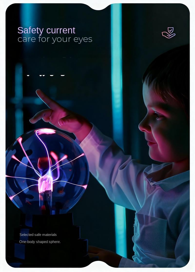 Interactive Plasma Ball Lamp – Touch & Sound Activated Magic Lightning Sphere – STEM Science Novelty Light